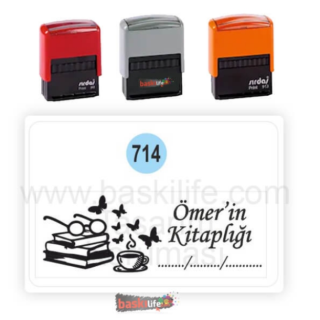 Picture of Kahve Kitap Kaşesi Otomatik Mürekkepli Kitap Damgası N11.2077