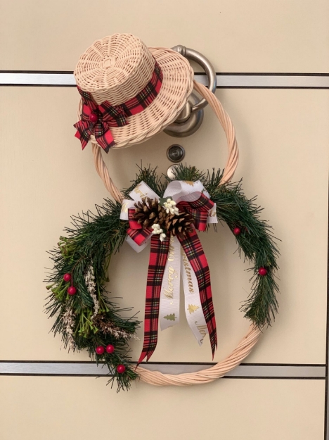 Picture of Mady Aksesuar Kardan Adam Kapı Süsü Rattan Bambu Yılbaşı Kapı Süsü 43 cm